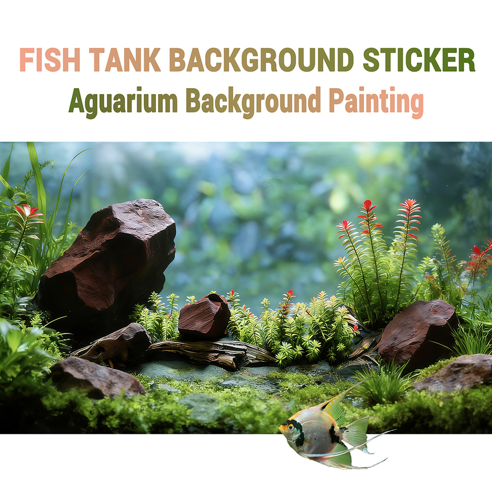 Aquarium Plant Red - Red water plants，Fish tank background painting，