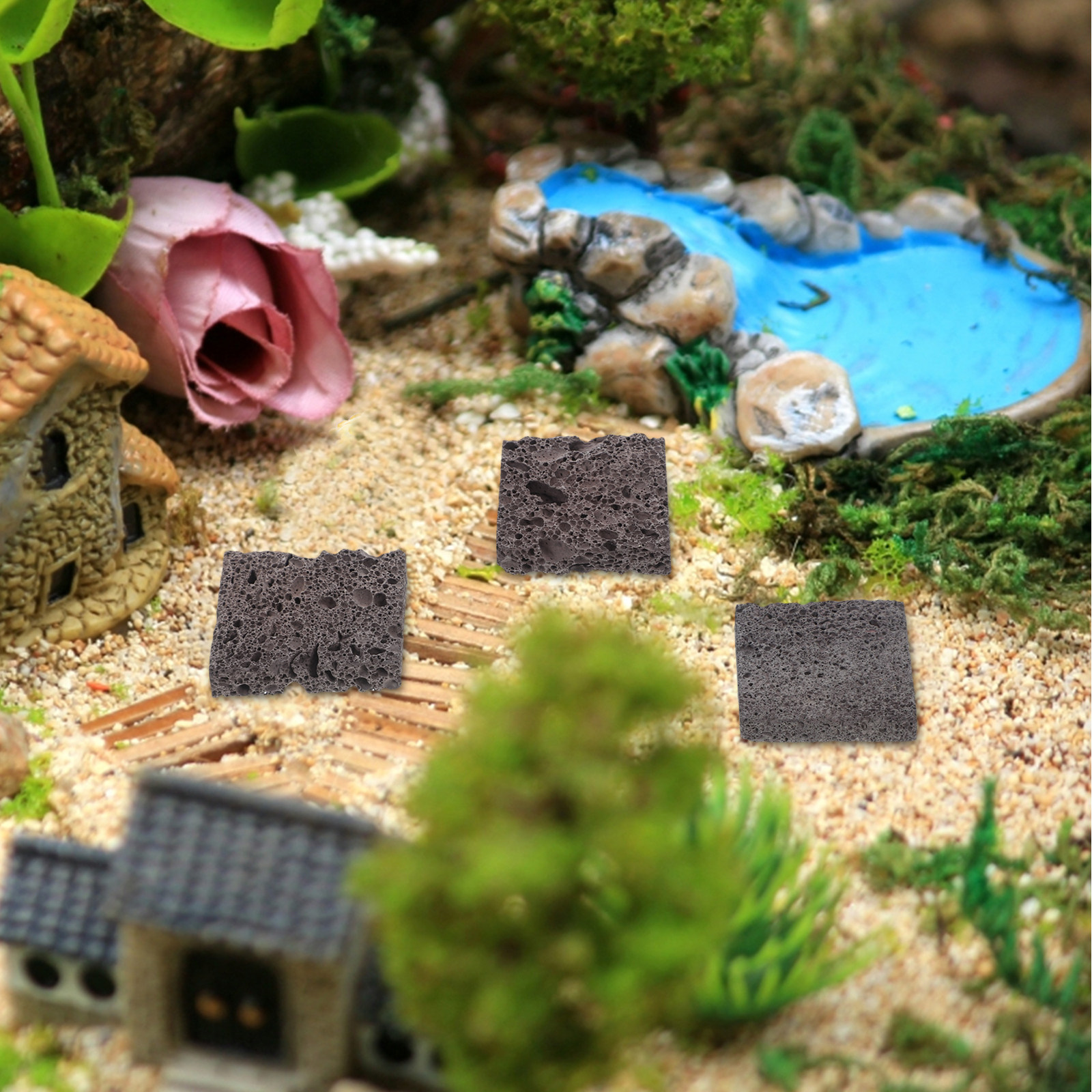 Planted Aquarium Anubias - 3Pcs Volcanic Rock Aquascaping Pieces for