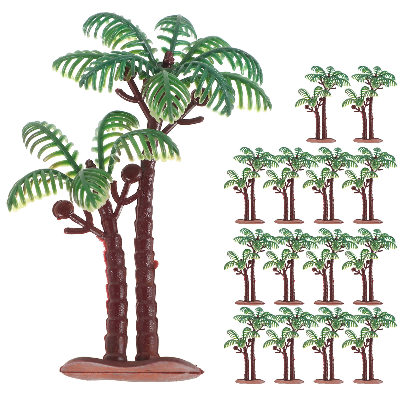 Planted Aquarium With Sand - 15Pcs Plastic Coconut Tree Decor 8Cm
