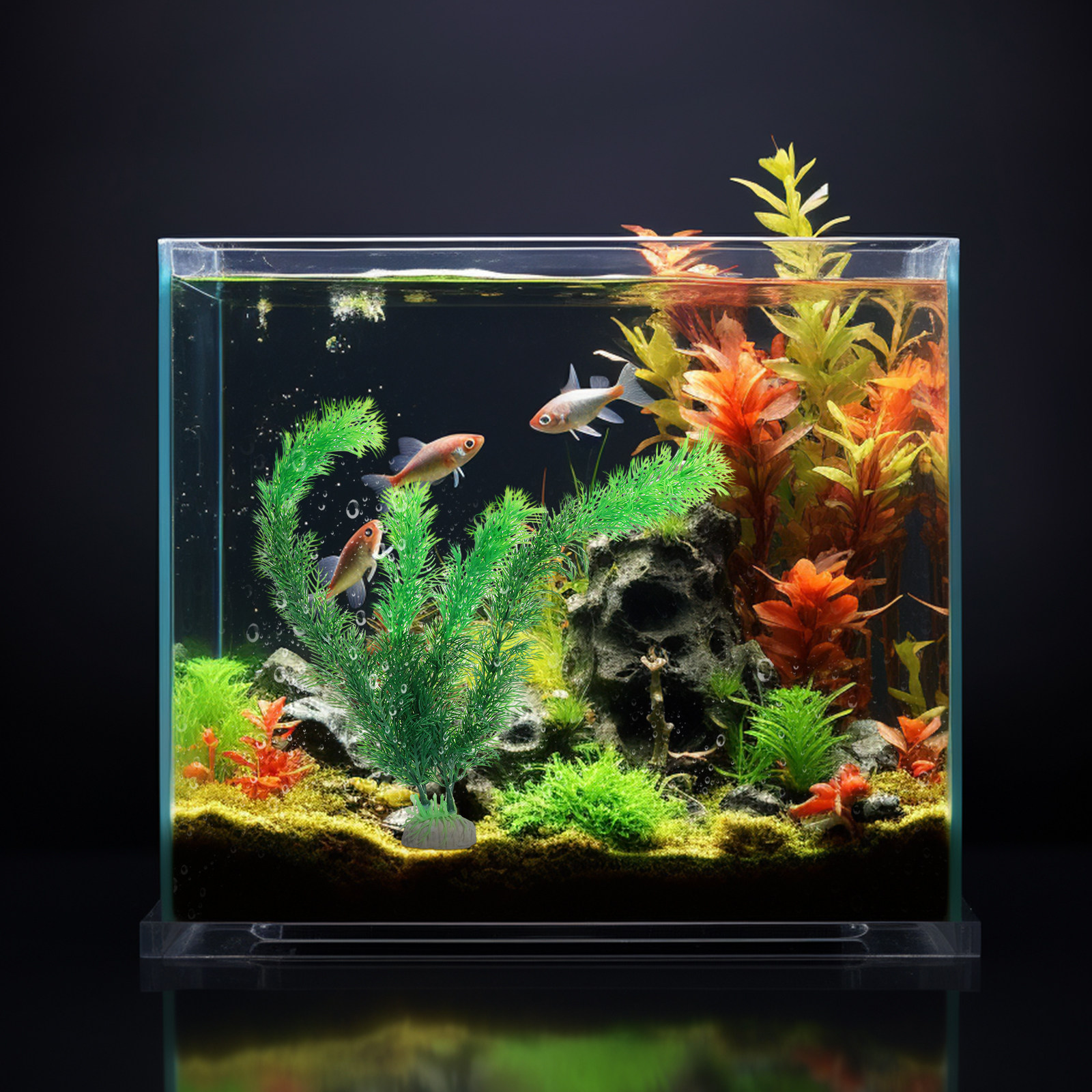 Green Plastic Artificial Plant - Non Planted Aquarium Fish avis et prix