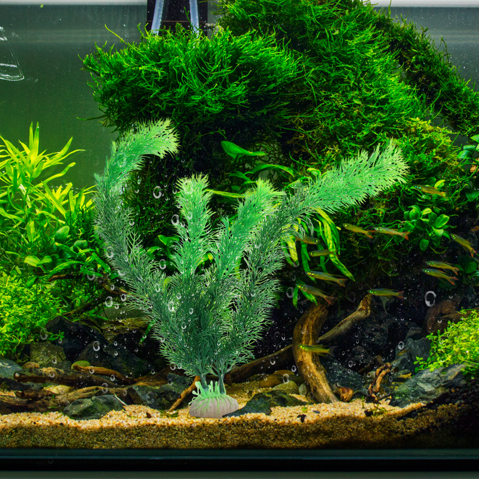 Green Plastic Artificial Plant - Non Planted Aquarium Fish avis et prix