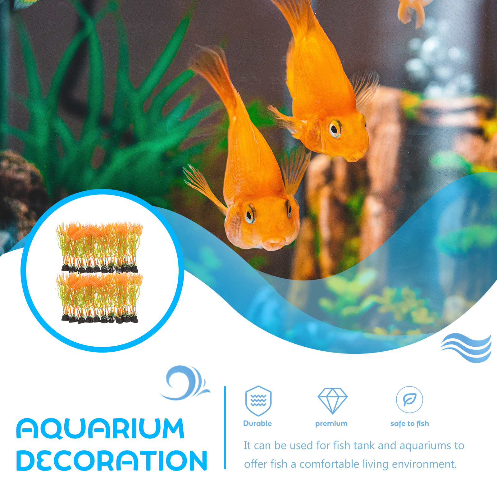 20Pcs Premium Fake Aquatic Pla - Non Planted Aquarium Fish avis et prix