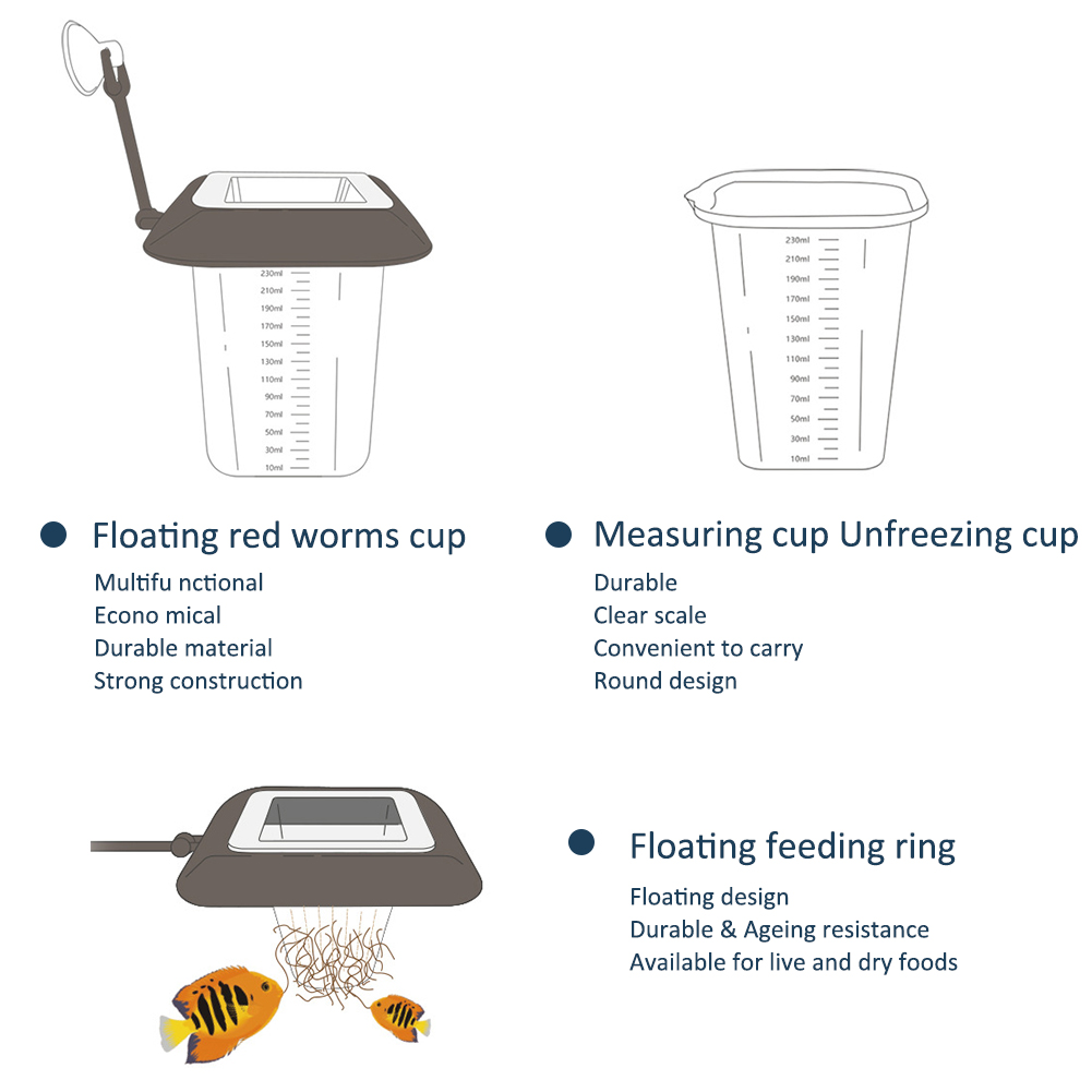 Fish Tank Feeder Red Worm Cup  - Aquarium Plant Red avis et prix