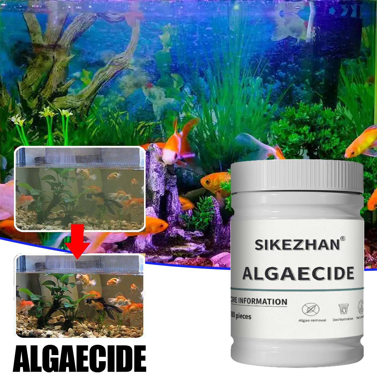 Fish Tank Algaecide Tablets，Cl - Planted Aquarium Algae Control avis et prix