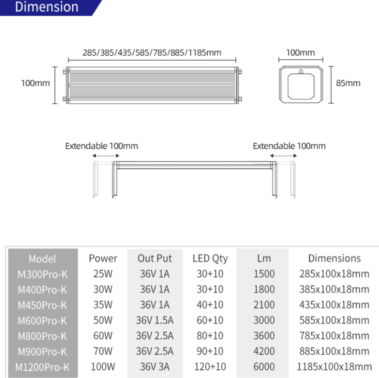 WEEK AQUA M Series 400mm Aquar - Planted Aquarium Products avis et prix