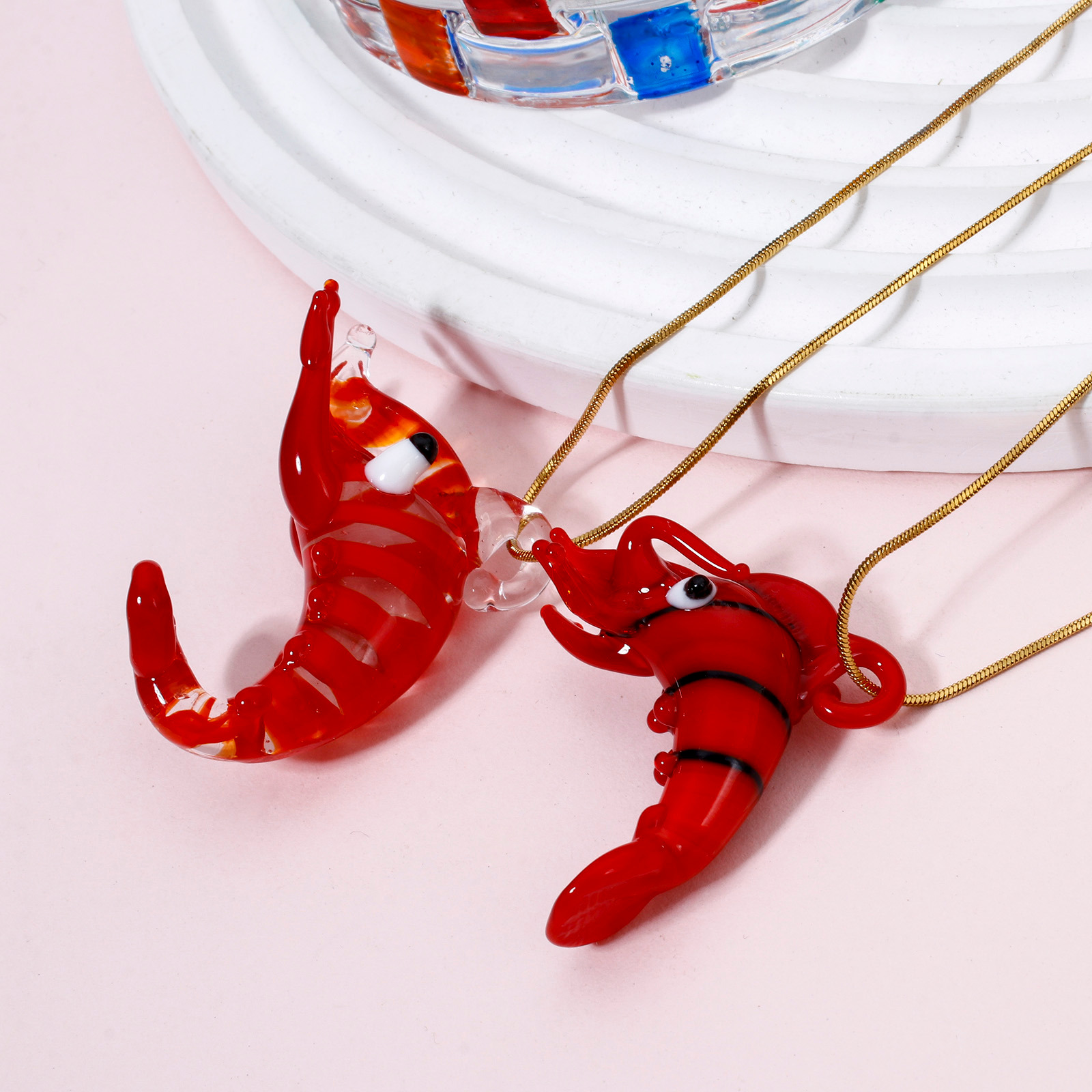 1PCs Red Lobster Lampwork Glas - Aquarium Plant Red avis et prix