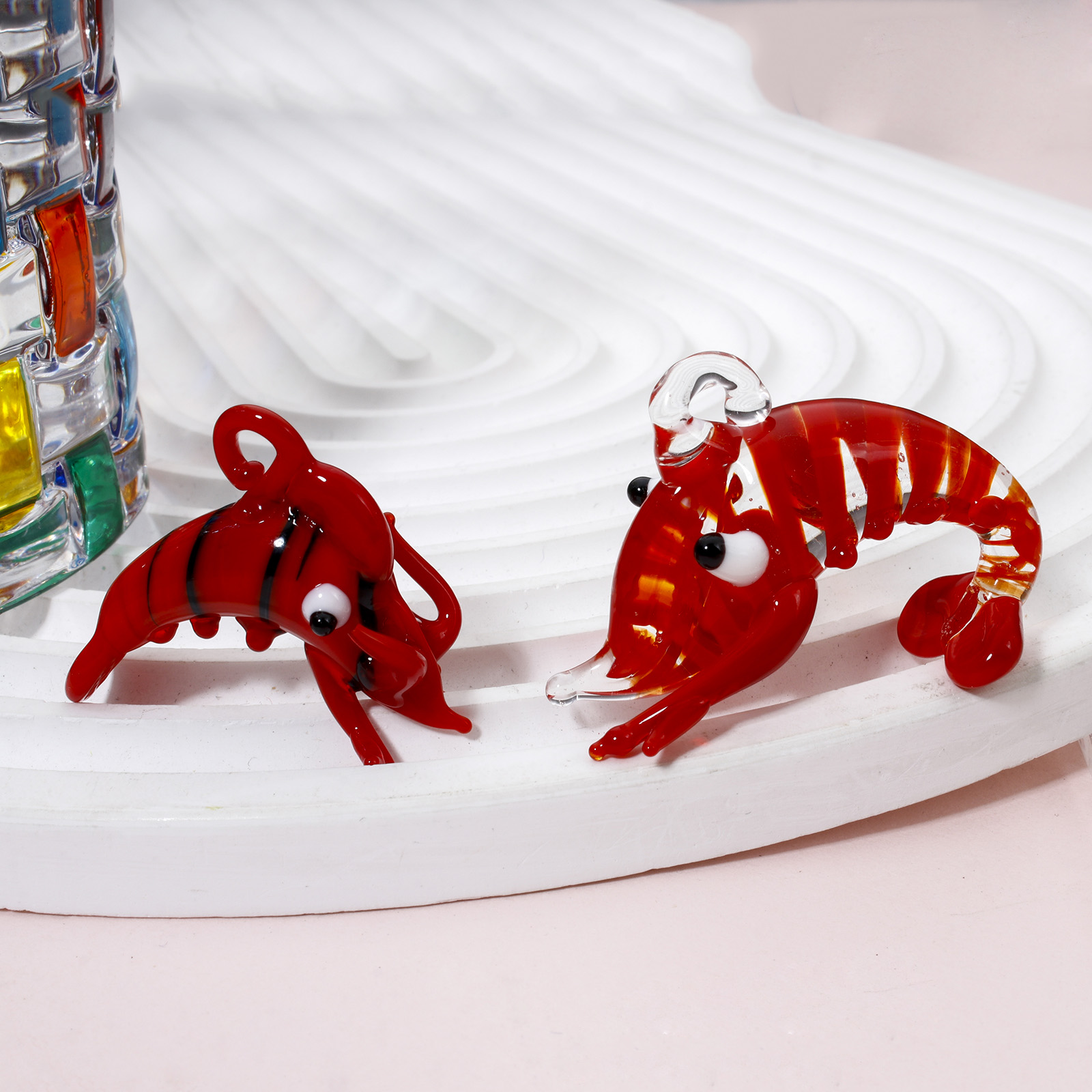 1PCs Red Lobster Lampwork Glas - Aquarium Plant Red avis et prix